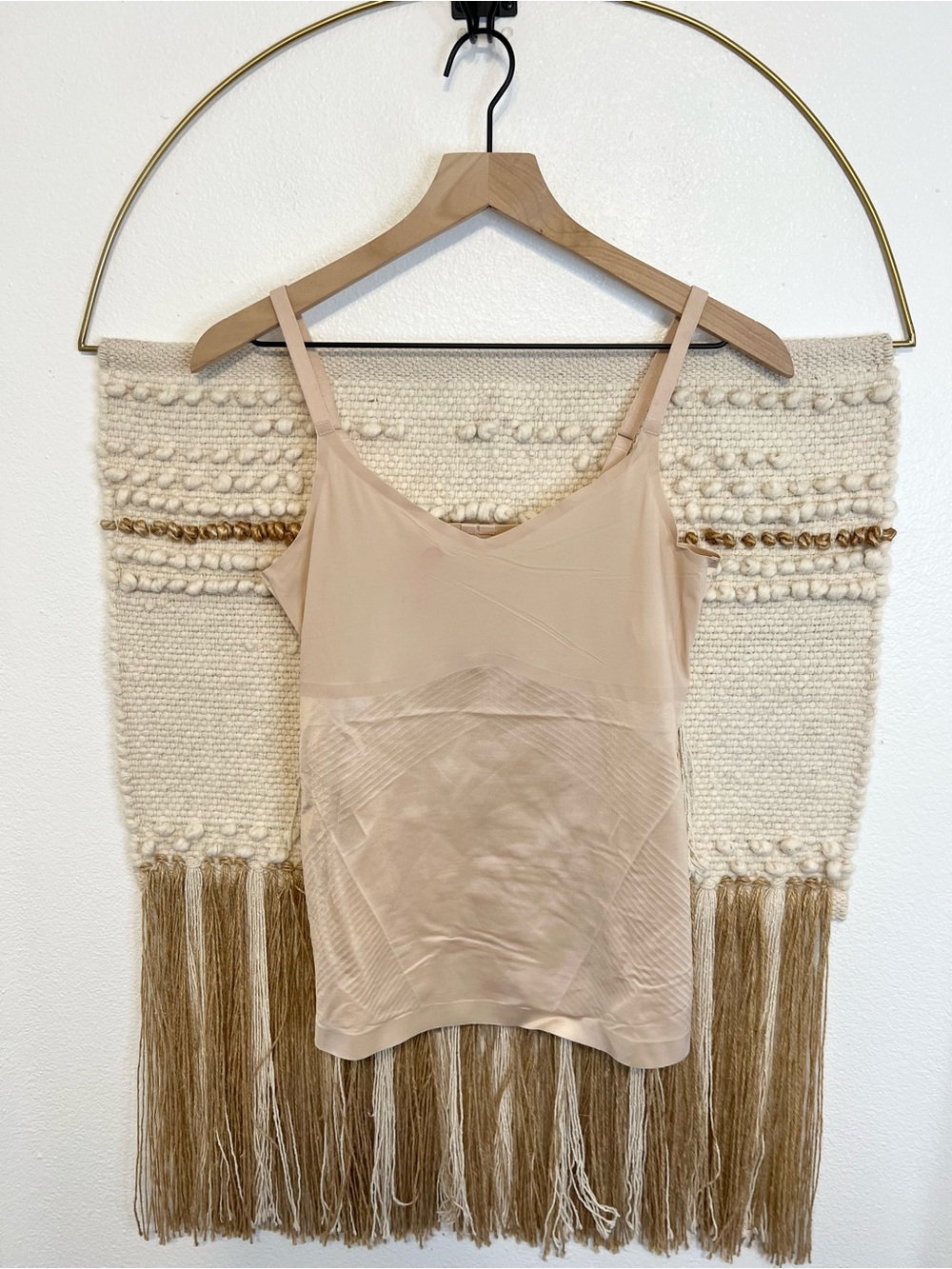 Spanx Light Nude Spaghetti Strap Control Cami Top L